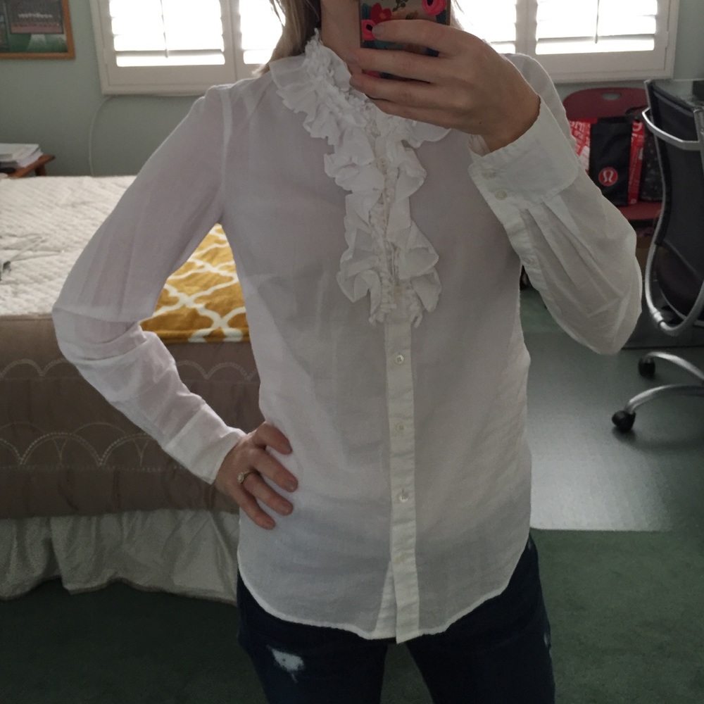 J.Crew Ruffled Button Down Top - Picture 3 of 3